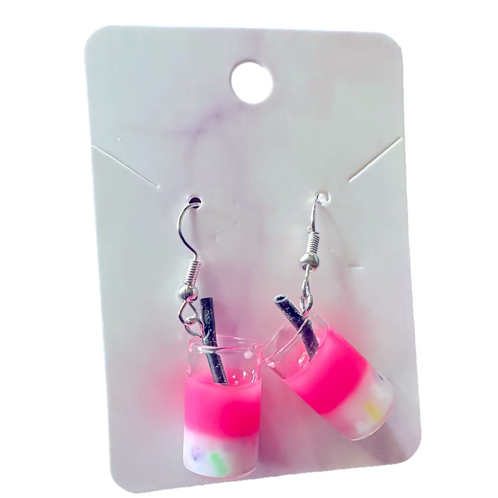 Pink Confetti Acrylic Earrings